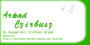 arpad czirbusz business card