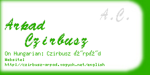 arpad czirbusz business card